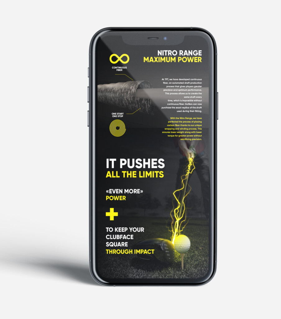 TPT golf - visuel site internet sur mobile